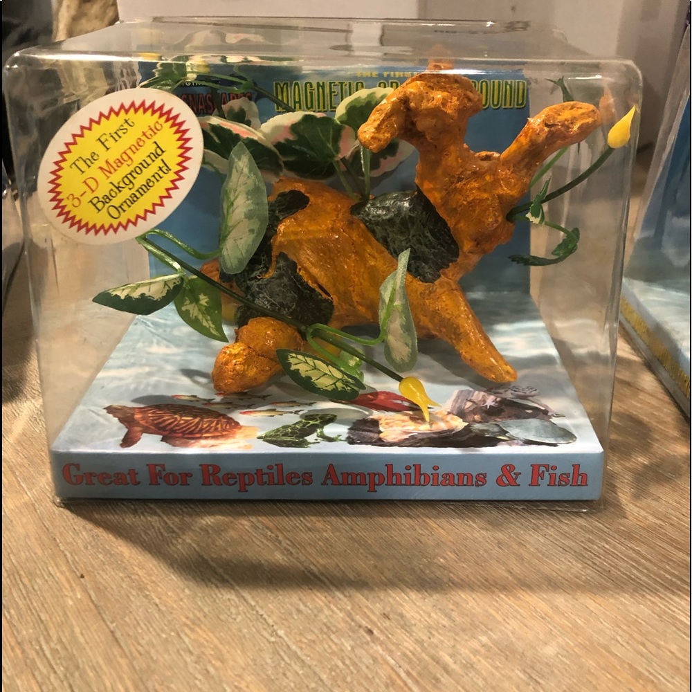 Natural/orange colored fish/reptile magnetic decor
